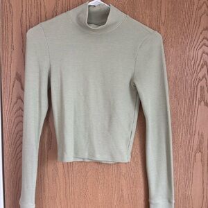 American Eagle Waffle Mock neck Crop top